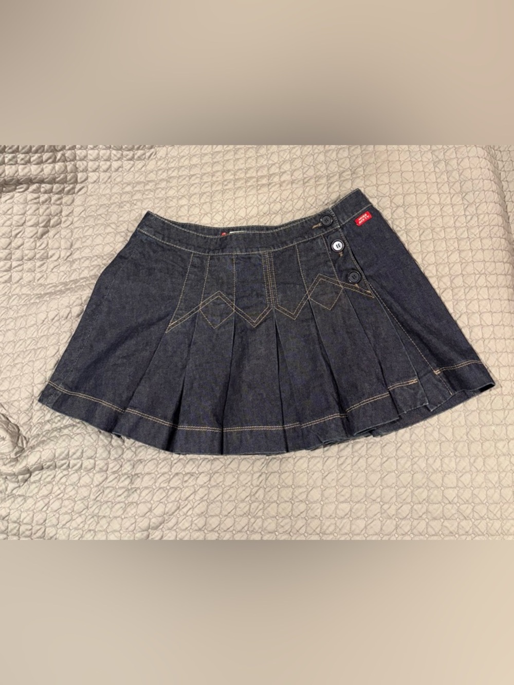 Vintage Y2K Miss Sixty denim pleated mini skirt